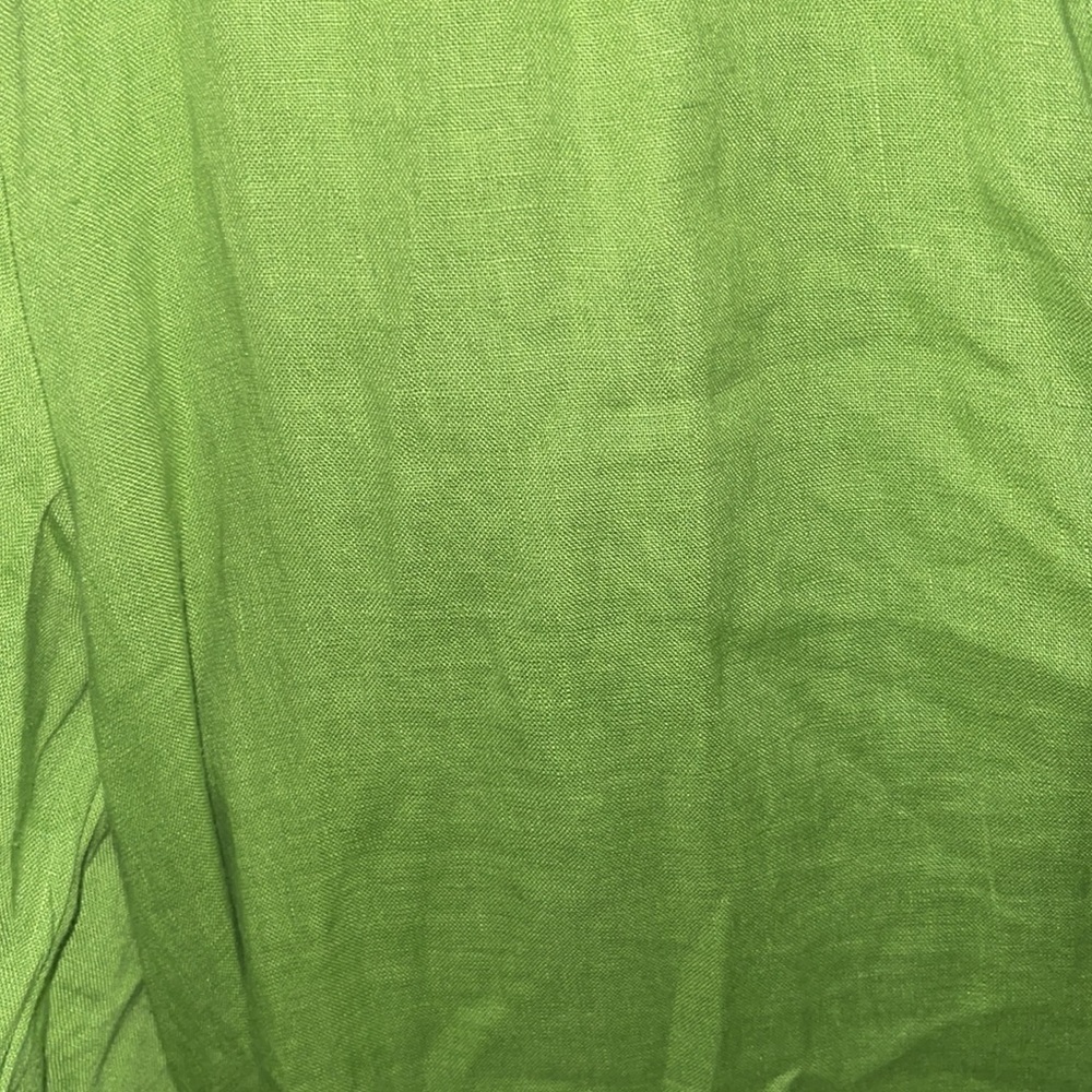 Nwt Zara Pure Linen Neck Tie 100% European Apple Green  Linen dress - Picture 7 of 8